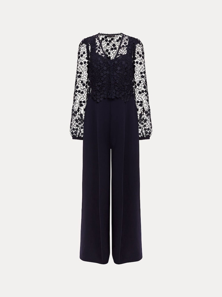 Phase Eight Blue Mariposa Lace Jumpsuit - Image 6 of 6