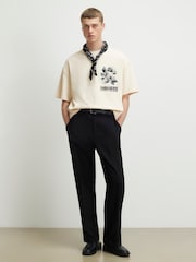 River Island Cream Oversized Casa Leone Graphic Interlock T-Shirt - Image 3 of 4
