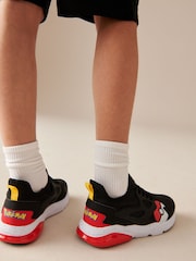 Black/Red Standard Fit (F) Pokemon Elastic Lace Trainers - Image 3 of 9