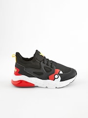 Black/Red Standard Fit (F) Pokemon Elastic Lace Trainers - Image 5 of 9