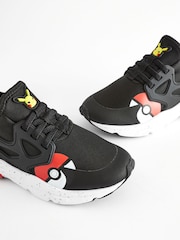 Black/Red Standard Fit (F) Pokemon Elastic Lace Trainers - Image 7 of 9