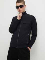 River Island Black Funnel Hybrid Jacket - Image 1 of 4