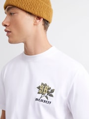 River Island Regular Fit Graphic Marseille puķains T-krekls - Attēls 3 no 4