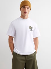 River Island Regular Fit Graphic Marseille puķains T-krekls - Attēls 4 no 4