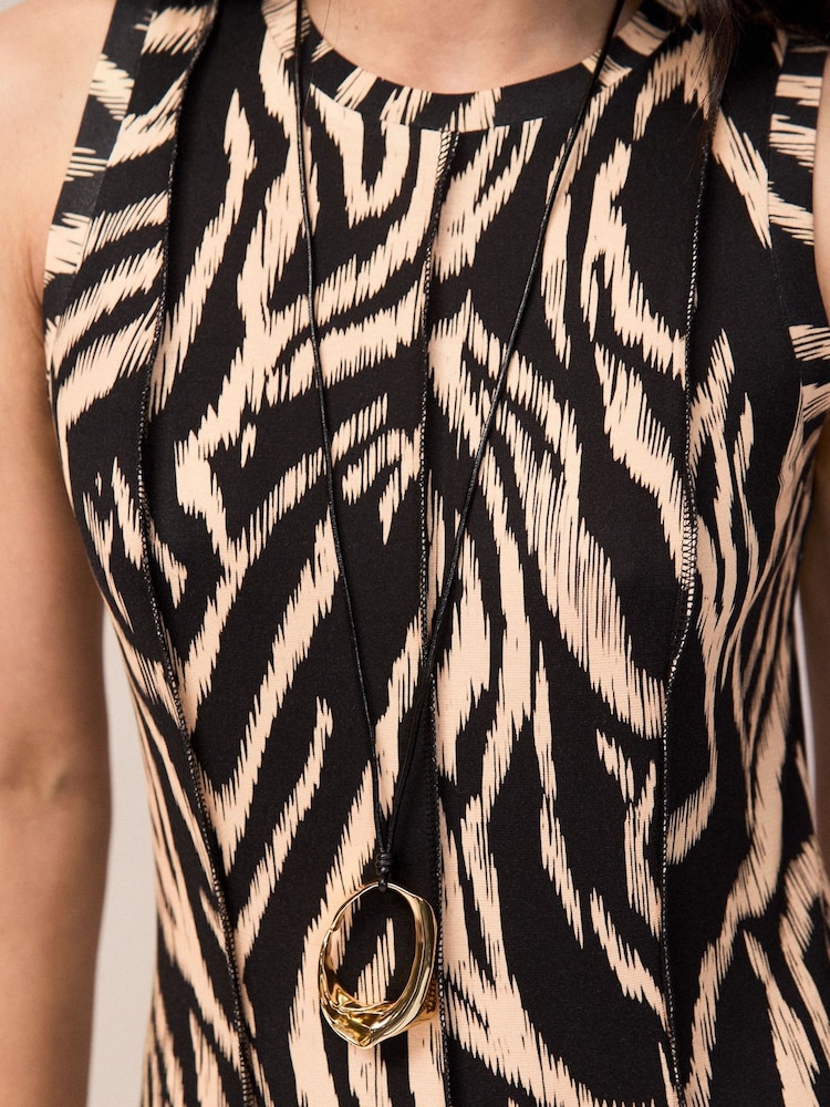 Buy Ro&Zo Black Petite Zebra Print Seam Detail Jersey Dress from Next USA