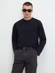 River Island Black Regular Fit Essential T-Shirt - Image 1 of 4