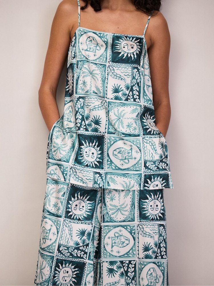 Ro&Zo Blue Zodiac Print Long Line Cami - Image 2 of 4