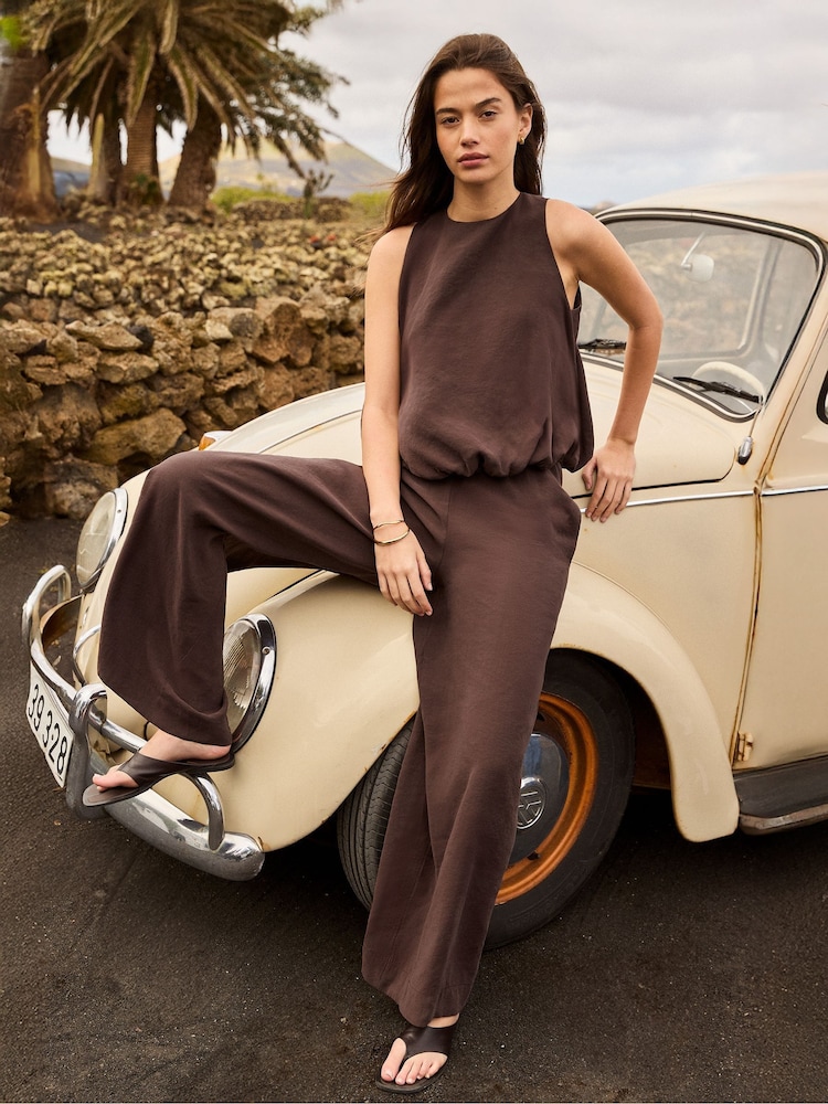 Ro&Zo Brown Drawstring Trousers - Image 1 of 2