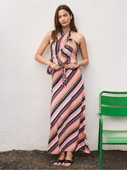 Ro&Zo Pink Stripe Bias Skirt - Image 2 of 3