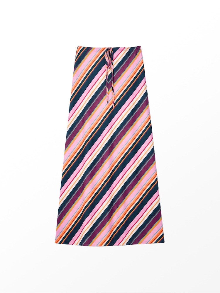 Ro&Zo Pink Stripe Bias Skirt - Image 3 of 3