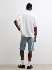 River Island Blue Light Wash Turn Up Shorts - Image 3 of 5