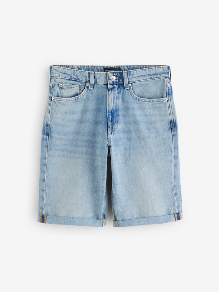 River Island Blue Light Wash Turn Up Shorts - Image 5 of 5