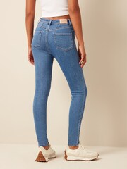 Mid Blue Cosy Brushed Skinny Jeans - Image 3 of 10