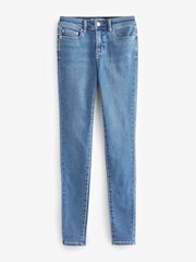 Mid Blue Cosy Brushed Skinny Jeans - Image 6 of 10