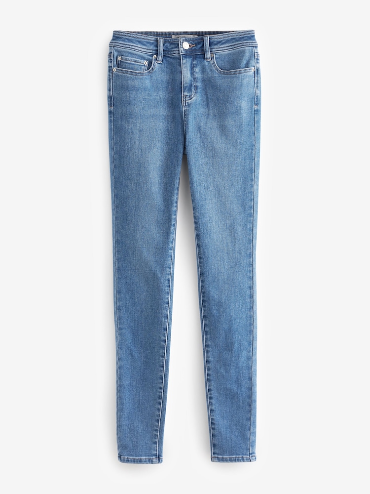 Bleu moyen - Jean skinny brossé confortable - Image 6 of 10