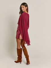 Rare London Red Cape Shift Mini Dress - Image 3 of 4