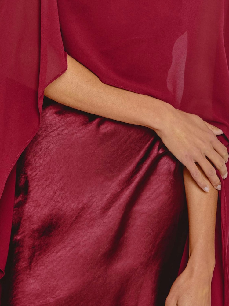 Rare London Red Cape Shift Mini Dress - Image 4 of 4 Rare London Red Cape Shift Mini Dress - Image 4 of 4