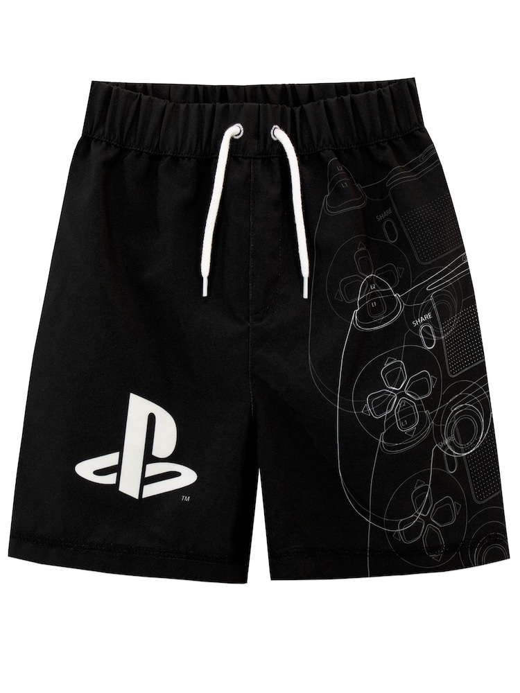 Character Black PlayStation Swim Shorts - Image 1 of 3