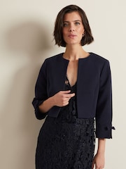 Phase Eight Blue Zoelle Bow Jacket - Image 1 of 6