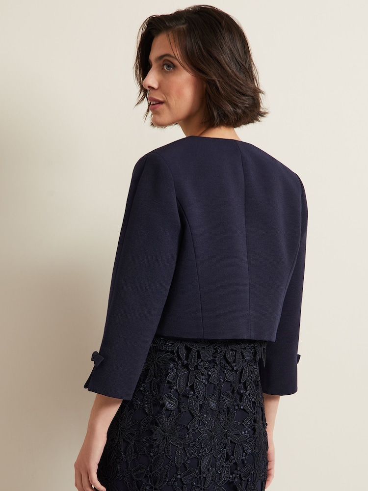 Phase Eight Blue Zoelle Bow Jacket - Image 2 of 6