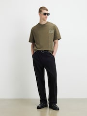 River Island Khaki Green Oversized Floral T-Shirt - Image 3 of 4