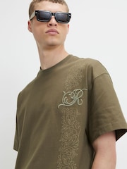 River Island Khaki Green Oversized Floral T-Shirt - Image 4 of 4