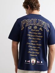 River Island Blue Regular Fit Prolific Flags T-Shirt - Image 2 of 4