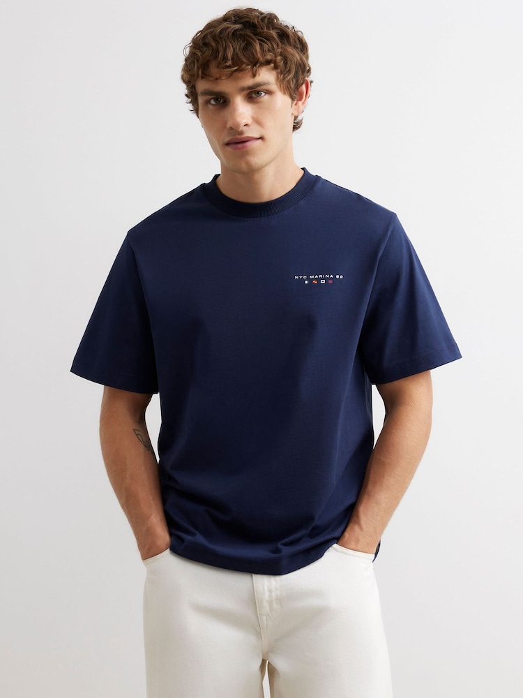 River Island Blue Regular Fit Prolific Flags T-Shirt - Image 4 of 4