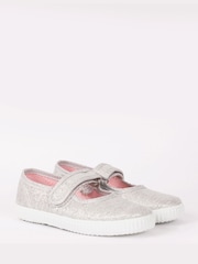 Trotters London Silver Martha Canvas Shoes - Image 2 of 6