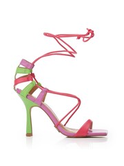 Moda in Pelle Rimini Natural Lace-Up Strap Heeled Sandals - Image 1 of 3