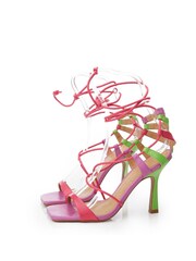 Moda in Pelle Rimini Natural Lace-Up Strap Heeled Sandals - Image 2 of 3