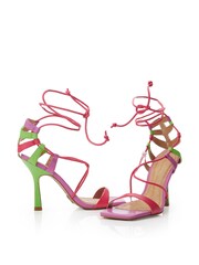 Moda in Pelle Rimini Natural Lace-Up Strap Heeled Sandals - Image 3 of 3