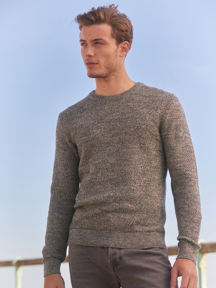 Neutral Regular Twist Crew Jumper - Image 2 of 14
