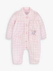 JoJo Maman Bébé Pink Mouse Gingham All-In-One Pyjamas - Image 1 of 3