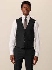 Black Textured Suit Waistcoat - Image 1 of 8