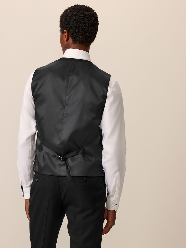 Black Textured Suit Waistcoat - Image 3 of 7