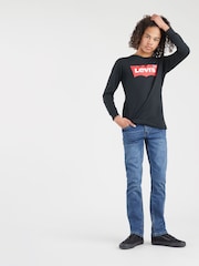 Levi's® Black Kids 100% Cotton Long Sleeve Batwing T-Shirt - Image 3 of 6