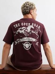 River Island Oversized Graphic Open Road T-Shirt - Imagen 1 de 4