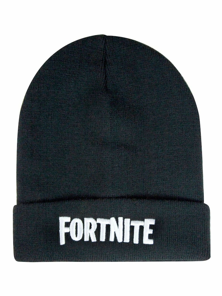 Vanilla Underground Black Fortnite Boys Embroidered Logo Beanie Hat - Image 1 of 6