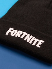 Vanilla Underground Black Fortnite Boys Embroidered Logo Beanie Hat - Image 4 of 6