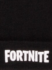 Vanilla Underground Black Fortnite Boys Embroidered Logo Beanie Hat - Image 5 of 6