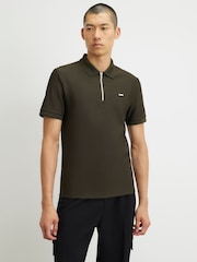 Grön - River Island Muskulös passform Textured Polotröjor - Bild 1 av 4
