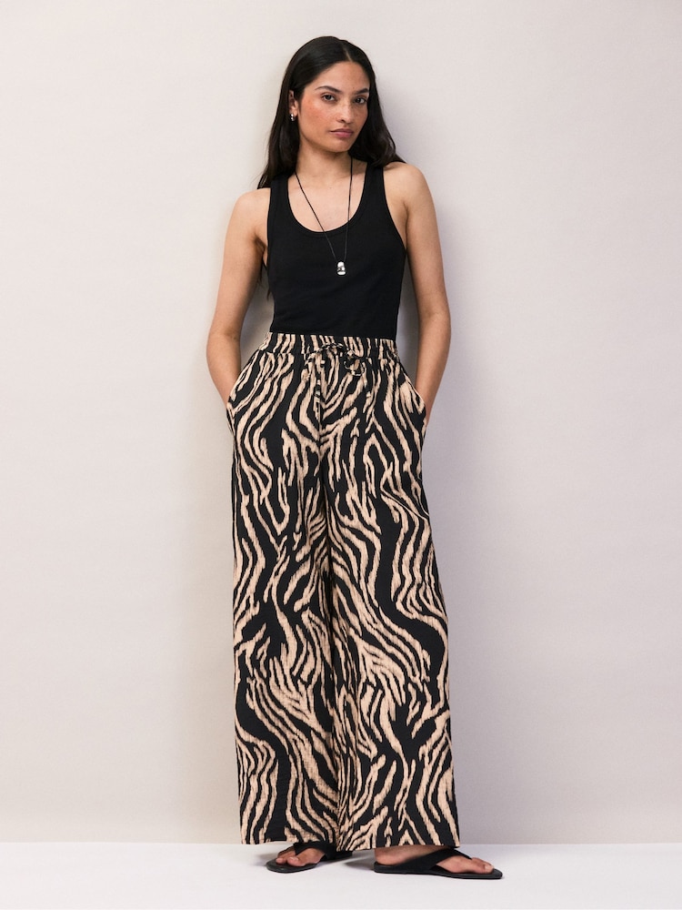 Ro&Zo Black Zebra Print Trousers - Image 1 of 6