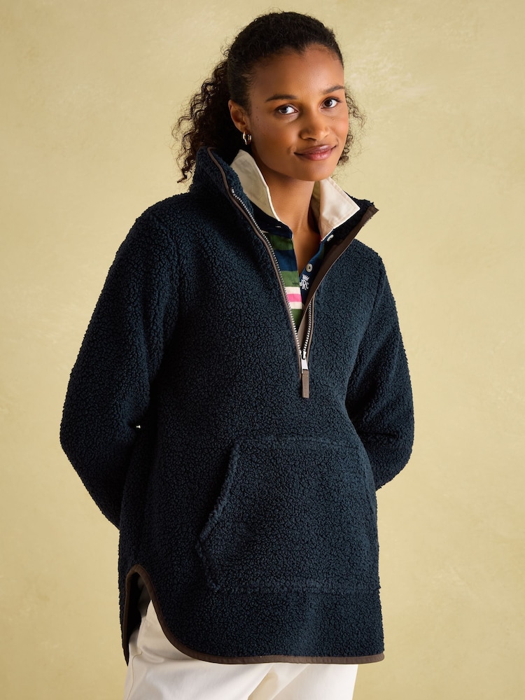Joules Aldeburgh Navy Quarter Zip Fleece - Image 1 of 7
