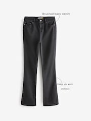 Verwaschenes Schwarz - Gemütliche gebürstete Bootcut-Jeans​​​​​​​ - Bild 5 von 10