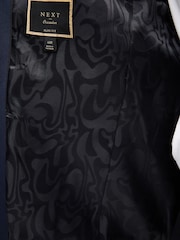 Navy Slim Fit Satin Jacquard Blazer - Image 10 of 12