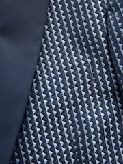 Navy Slim Fit Satin Jacquard Blazer - Image 9 of 12