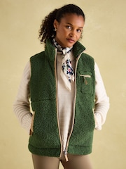 Joules Mallory Green Fleece Gilet - Image 1 of 8