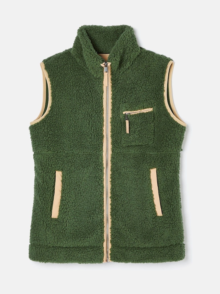 Joules Mallory Green Fleece Gilet - Image 8 of 8