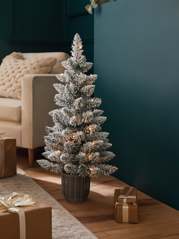 White Potted 3ft Lit Christmas Tree - Image 1 of 7